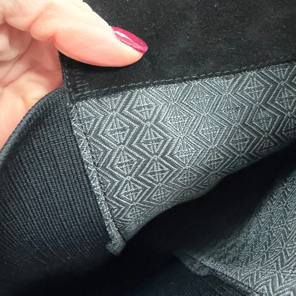 Antonio Melani Haddison Black Suede Over The Knee Block Heel Boots Size 6.5M New